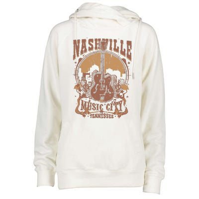 Nashville Music City Tennessee Guitar Womens Funnel Neck Pullover Hood