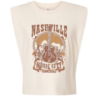 Nashville Music City Tennessee Guitar Garment-Dyed Women's Muscle Tee