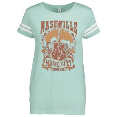 Nashville Music City Tennessee Guitar Enza Ladies Jersey Football T-Shirt