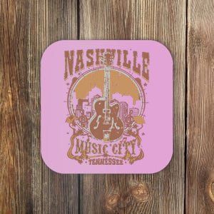 Nashville Music City Tennessee Guitar Coaster