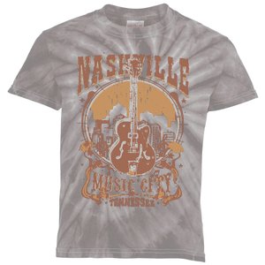 Nashville Music City Tennessee Guitar Kids Tie-Dye T-Shirt