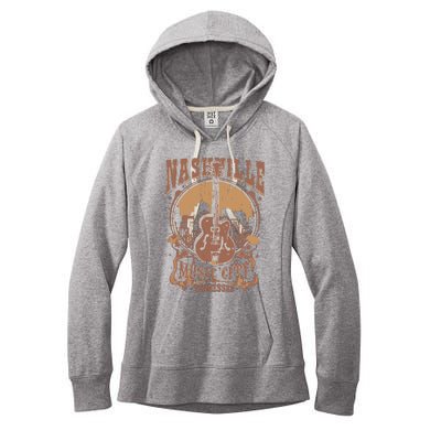 Nashville Music City Tennessee Guitar Women's Fleece Hoodie