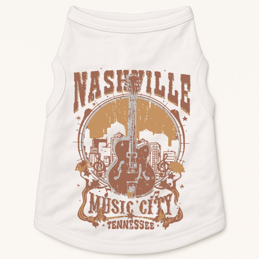 Nashville Music City Tennessee Guitar Doggie Tank
