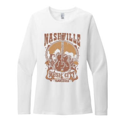 Nashville Music City Tennessee Guitar Womens CVC Long Sleeve Shirt