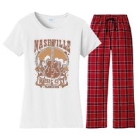 Nashville Music City Tennessee Guitar Women's Flannel Pajama Set