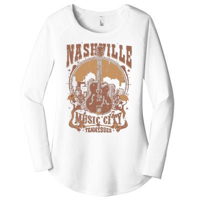 Nashville Music City Tennessee Guitar Women's Perfect Tri Tunic Long Sleeve Shirt