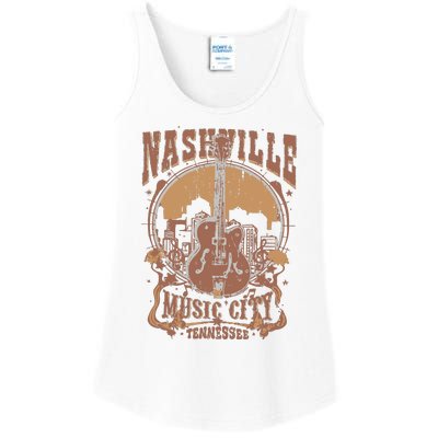 Nashville Music City Tennessee Guitar Ladies Essential Tank