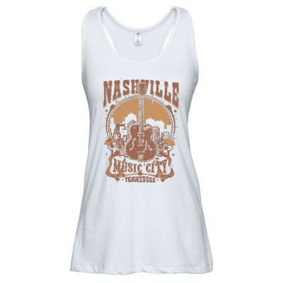 Nashville Music City Tennessee Guitar Ladies Essential Flowy Tank