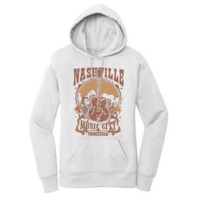 Nashville Music City Tennessee Guitar Women's Pullover Hoodie