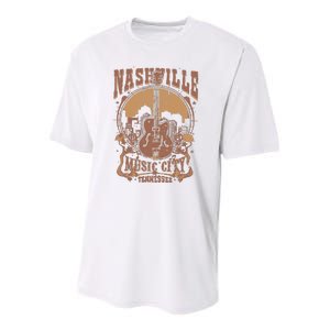 Nashville Music City Tennessee Guitar Youth Performance Sprint T-Shirt