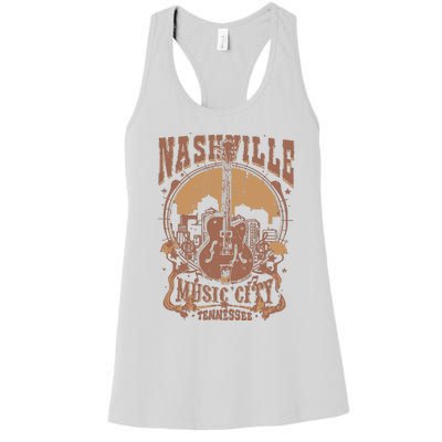 Nashville Music City Tennessee Guitar Women's Racerback Tank