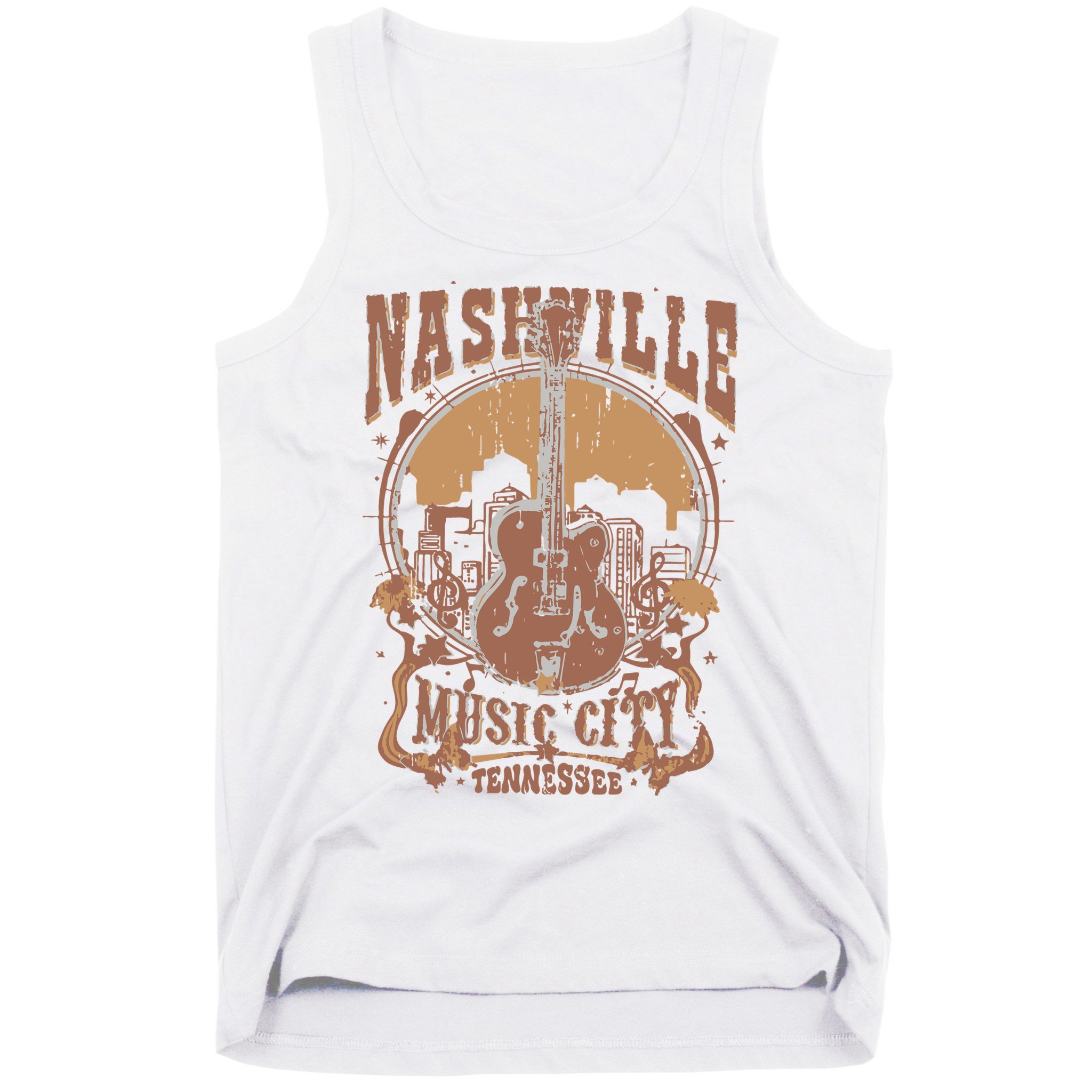 Nashville Music City Tennessee Guitar Tank Top