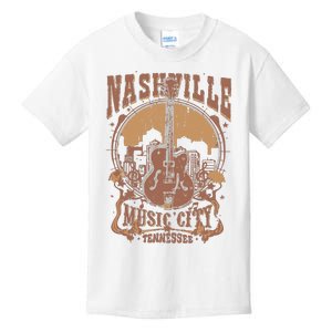 Nashville Music City Tennessee Guitar Kids T-Shirt