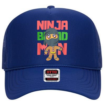 Ninjabread Man Christmas High Crown Mesh Back Trucker Hat