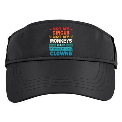 Not My Circus Not My Monkeys But I Definitely Know The Clown Adult Drive Performance Visor