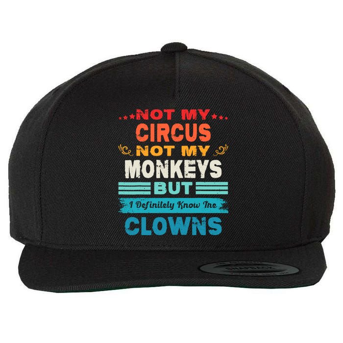 Not My Circus Not My Monkeys But I Definitely Know The Clown Wool Snapback Cap