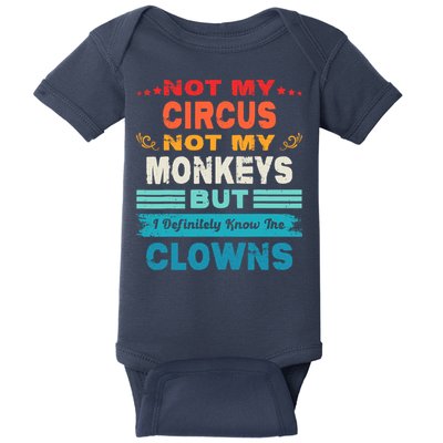 Not My Circus Not My Monkeys But I Definitely Know The Clown Baby Bodysuit