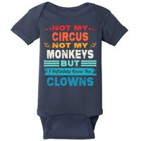 Not My Circus Not My Monkeys But I Definitely Know The Clown Baby Bodysuit