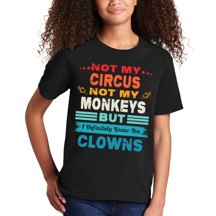 Not My Circus Not My Monkeys But I Definitely Know The Clown Kids T-Shirt