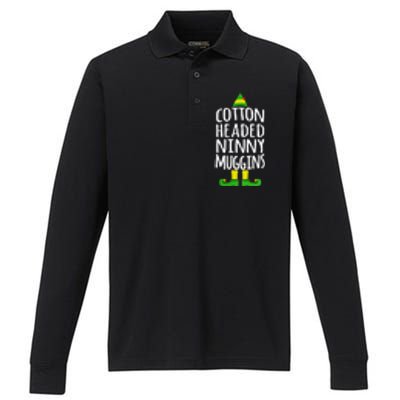 Ninny Muggins! Cotton Headed Funny Christmas Cool Gift Performance Long Sleeve Polo