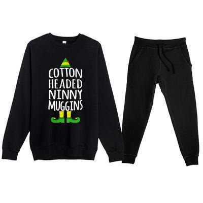 Ninny Muggins! Cotton Headed Funny Christmas Cool Gift Premium Crewneck Sweatsuit Set