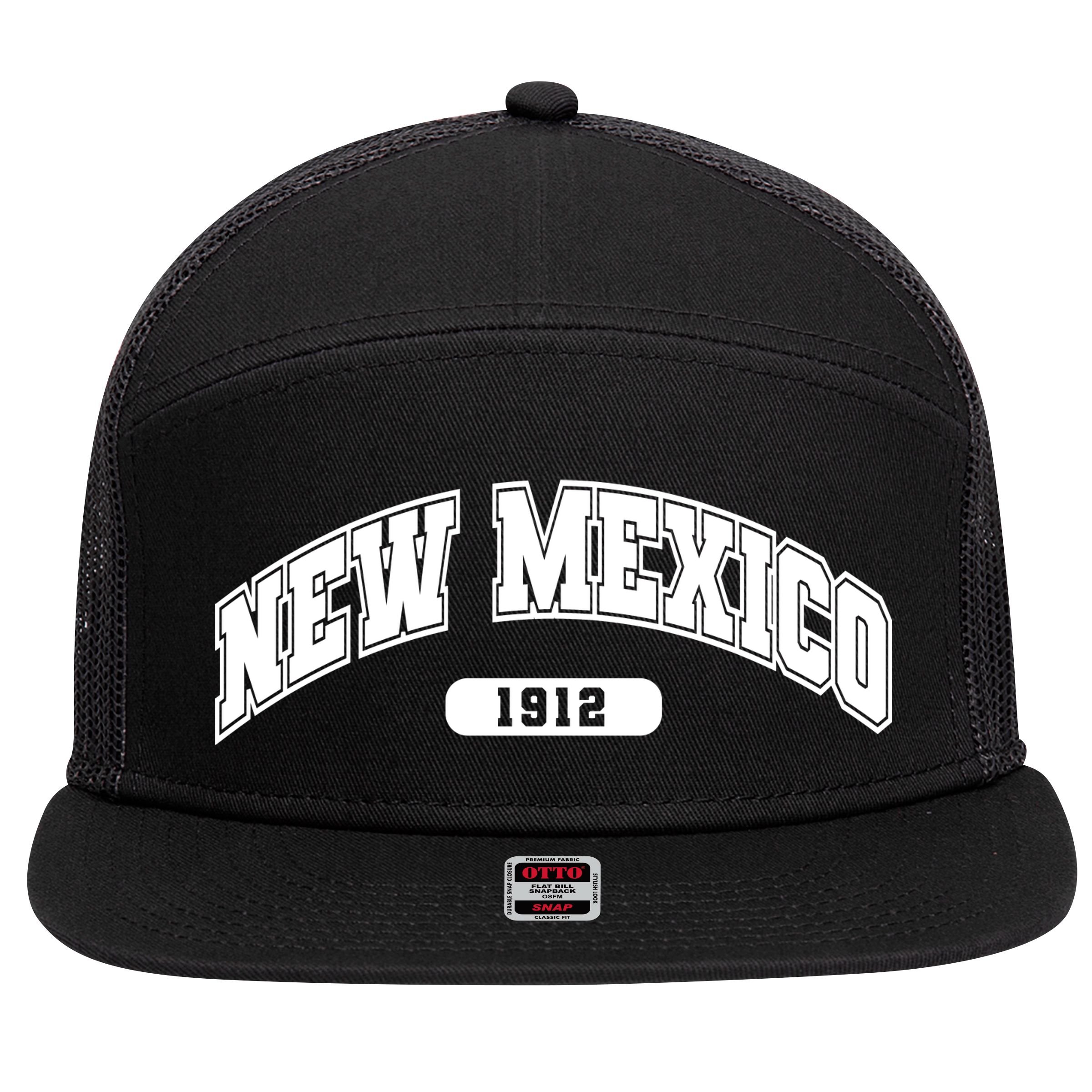 New Mexico Collegiate Style 7 Panel Mesh Trucker Snapback Hat