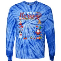 Nurses Merry Christmas Nurse Funny 12 Days Of Nursing Xmas Cool Gift Tie-Dye Long Sleeve Shirt