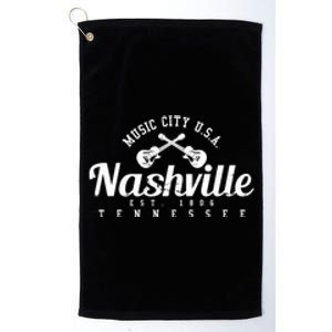 Nashville Music City Tennessee Country Music City Guitar Platinum Collection Golf Towel