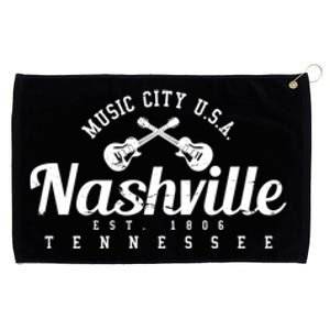 Nashville Music City Tennessee Country Music City Guitar Grommeted Golf Towel