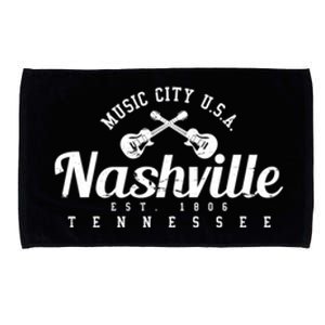 Nashville Music City Tennessee Country Music City Guitar Microfiber Hand Towel