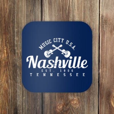 Nashville Music City Tennessee Country Music City Guitar Coaster