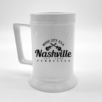 Nashville Music City Tennessee Country Music City Guitar Beer Stein