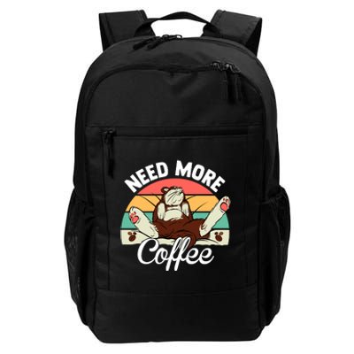 Need More Coffee Lazy Cat Gift Funny Daily Commute Backpack