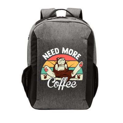 Need More Coffee Lazy Cat Gift Funny Vector Backpack