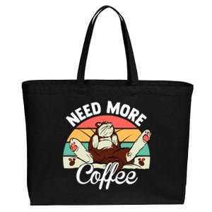 Need More Coffee Lazy Cat Gift Funny Cotton Canvas Jumbo Tote