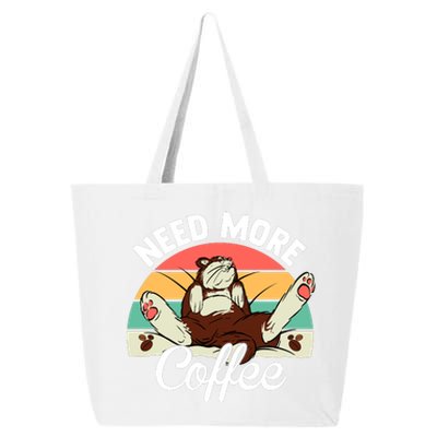 Need More Coffee Lazy Cat Gift Funny 25L Jumbo Tote