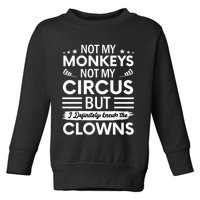 Not My Circus Not My Monkeys But I Definitely Know The Clowns Toddler Sweatshirt
