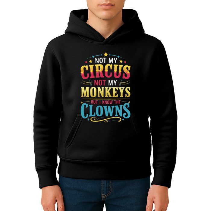 Not My Circus Not My Monkeys But I Know The Clowns Kids Hoodie
