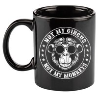 Not My Circus Monkeys Funny Monkey Animal Lover 11oz C Handle Ceramic Mug