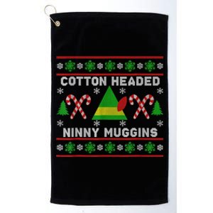 Ninny Muggins! Cotton Headed Funny Christmas Elf Holiday Platinum Collection Golf Towel