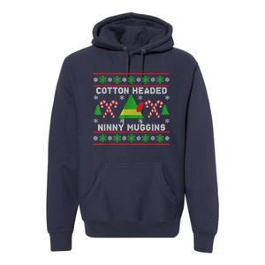 Ninny Muggins! Cotton Headed Funny Christmas Elf Holiday Premium Hoodie