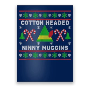 Ninny Muggins! Cotton Headed Funny Christmas Elf Holiday Poster