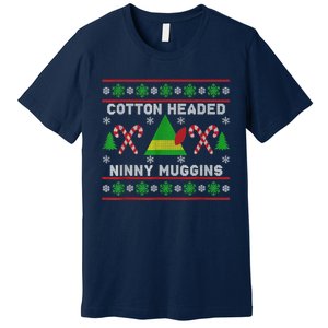 Ninny Muggins! Cotton Headed Funny Christmas Elf Holiday Premium T-Shirt