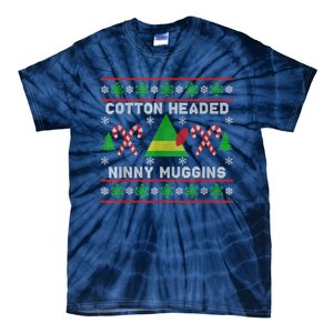 Ninny Muggins! Cotton Headed Funny Christmas Elf Holiday Tie-Dye T-Shirt