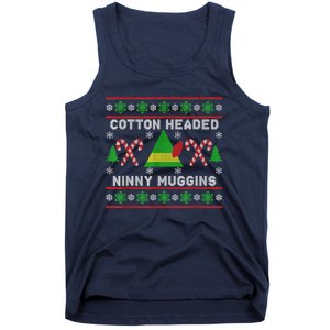 Ninny Muggins! Cotton Headed Funny Christmas Elf Holiday Tank Top