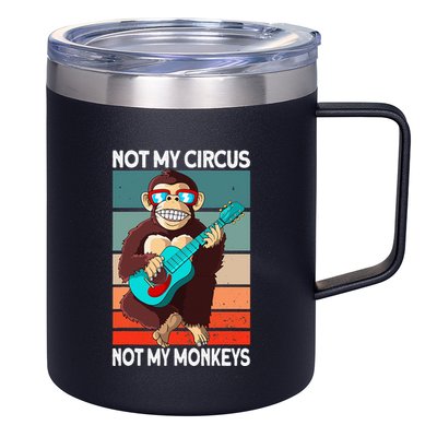 Not My Circus Not My Monkeys Animal Lover 12oz Stainless Steel Coffee Mug