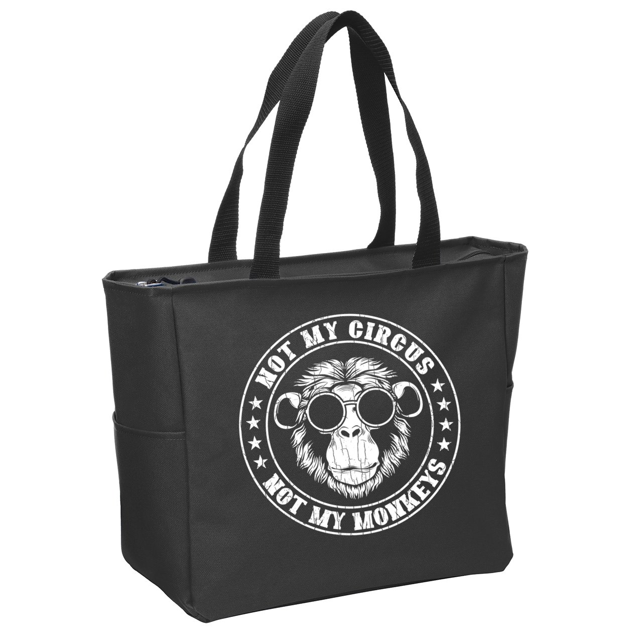 Not My Circus Not My Monkeys Funny Zip Tote Bag