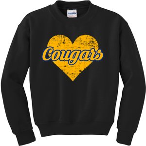 Newark Memorial Cougars Over Heart Kids Sweatshirt