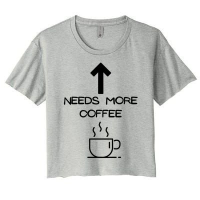 Needs More Coffee Funny Coffee Er Morning Person Funny Gift Women's Crop Top Tee