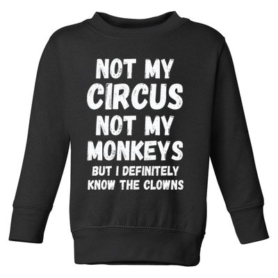 Not My Circus Not My Monkeys But I Definitely Know The Clowns Toddler Sweatshirt